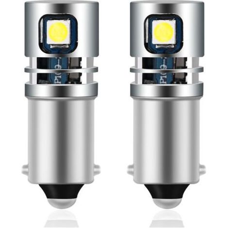 2 pièces BA9S 53 T4W ampoule LED 12V 5 LEDS 3030 6000K blanc pour voiture carte éclairages feux côté marqueur feu clignotant feu arrière plaque d'immatriculation lumière
