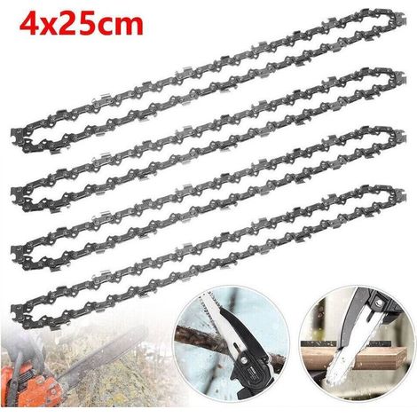 Lot de 4 chaînes de tronçonneuse 25 cm – 40 maillons 3/8' LP 1,3 mm – Acier pour Dolmar AS1925Z et Makita DUC254Z – Coupe précise (1/5)