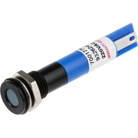Voyant LED lumineux  Bleu RS PRO, dia. 8mm, 220V c.a., IP67 ( Prix pour 1 ) (1/2)