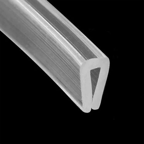 Bande d'étanchéité en caoutchouc pour profilé en U, 2 m (6,56 pi), profilé en silicone transparent pour bordure de 1 à 2 mm. (1/5)