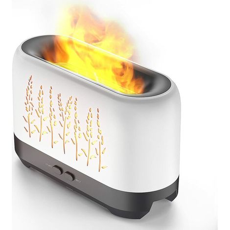 Humidificateur à Ultrasons 200 ML avec Effet Flamme Diffuseur d'Arômes pour Huiles Essentielles et Aromathérapie avec Lumière LED Chaude et Télécommande, Grande Capacité d'Humidification (1/5)