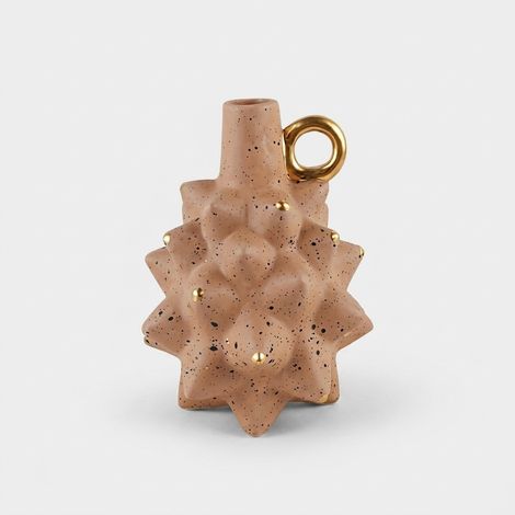 Vaso decorativo in ceramica con dettagli dorati Pink&Cozy (1/2)