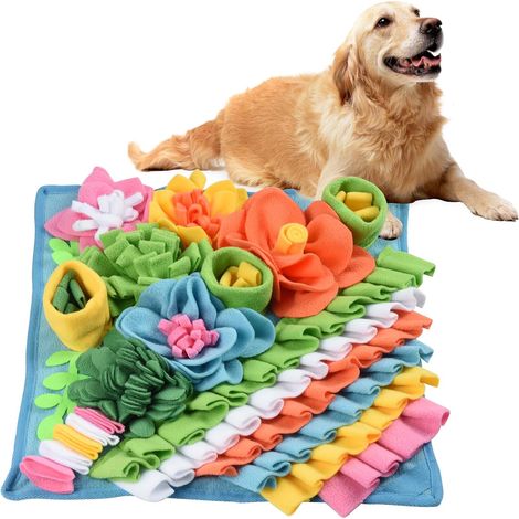 Tapis de Fouille pour Chien – 40x40 cm, Tapis de Fouille en Polaire Coloré, Jouet d'Occupation pour Chien, Chat et Lapin, Antidérapant, Lavable et Pliable (1/5)