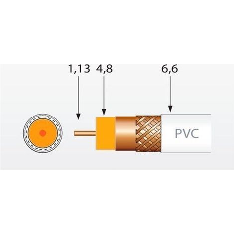 T100 PLUS weißes PVC-Koaxialkabel