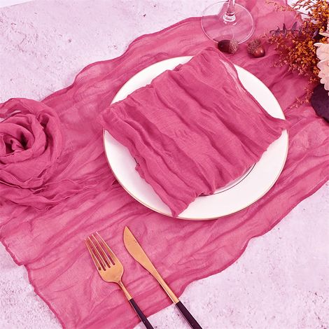 Serviettes Plissées - 50 x 50 cm - Polyester - Décoration de Table pour Mariage Fête Soirée - 6 Pièces (1/2)