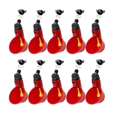 10 PCS Abreuvoir Poules Abreuvoir à Poulet en Plastique Automatique Abreuvoir à volaille Kit Distributeur d'eau Potable Bols Systèmes d'alimentation en Eau pour cailles d'oiseaux Pigeon Poulet