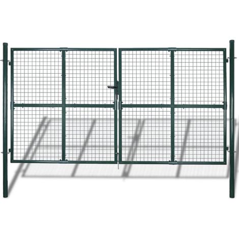 Cancello da giardino in rete per recinzione, porta, griglia da parete 306x175 cm vidaXL (1/7)