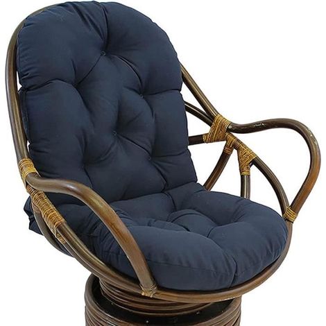Coussin de rechange pour fauteuil à bascule pivotant,pour chaise inclinable en rotin,tapis de jardin(120x60cm, Cyan ,Sans chaise) (1/4)