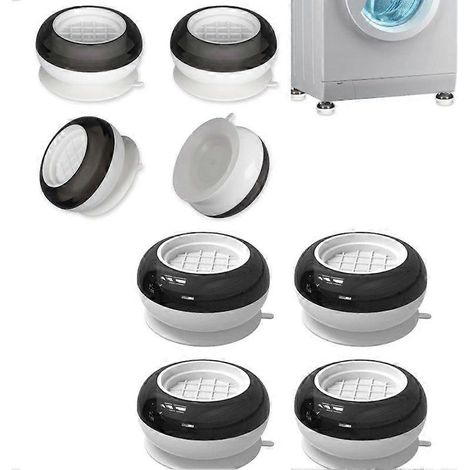 Tapis anti-vibrations universels pour machine à laver (blanc), lot de 8, antidérapant, antirouille et amortisseur de chocs, compatible avec sèche-linge et réfrigérateur. (1/5)