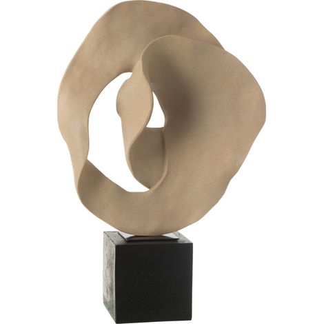 éco abstraite sur socle résine beige & noir VERCLA H 60cm (1/4)