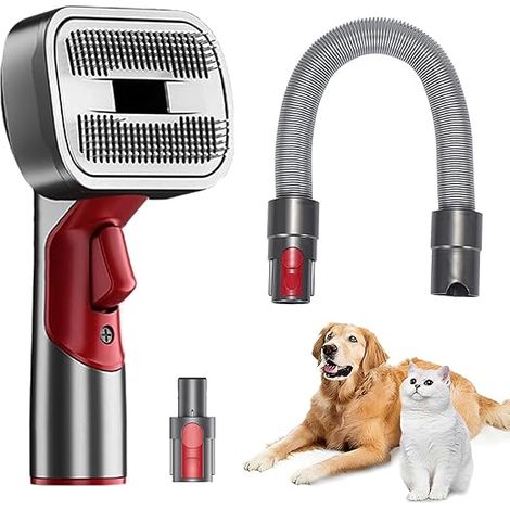 Kit de aseo para perros y gatos, cepillo quitapelusas con cable flexible, compatible con Dyson V15/V11/V10/V8/V7, 3 piezas – Eliminación eficaz del pelo y limpieza rápida. (1/4)