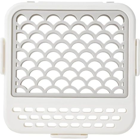 Panier de lave-vaisselle en silicone résistant à la chaleur pour petits composants et accessoires, boîte de rangement compacte blanche avec boucle sécurisée pour éviter la perte ou les dommages (1/5)