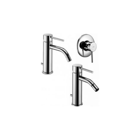 Composizione Light, miscelatori lavabo, bidet e doccia in ottone (1/4)