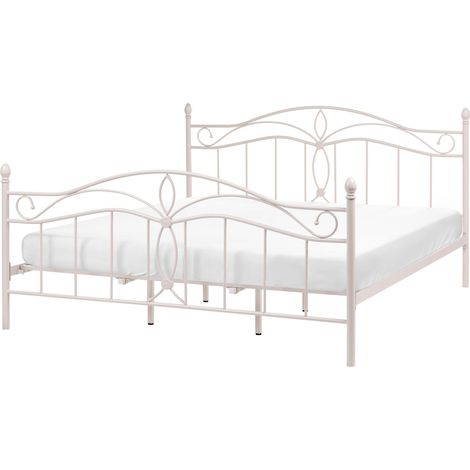 Bett mit Lattenrost Metall ANTLIA 180 x 200 cm Hellbeige (1/5)