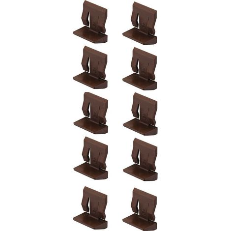 10 supporti per ripiani marroni – Per ripiani in vetro – Supporti in plastica per mobili – Per il fissaggio in armadi o credenze (1/2)