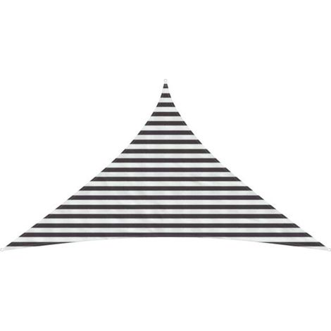 Voile d'ombrage gris anthracite et blanche, 3 x 3 x 4,2 mètres, PEHD (1/5)