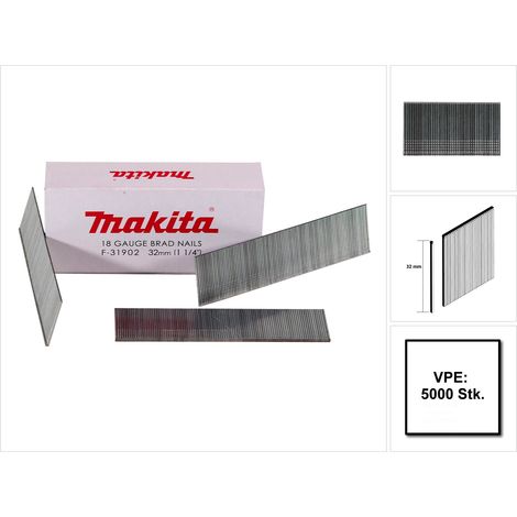 Makita Stauchkopfnagel Brads 32mm 5000 Stück galvanisiert ( F-31902 ) für Makita Nagler DBN500/AF505/AF506