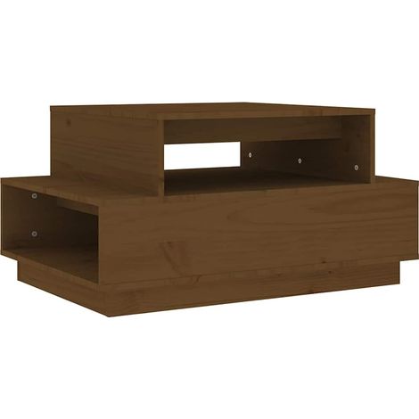 Maison Exclusive - Mesa de centro madera maciza de pino marrón mi (1/5)