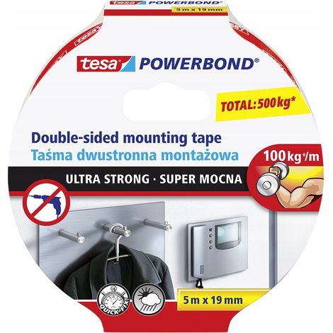 Cinta de espuma de doble cara muy resistente tesa POWERBOND ULTRA STRONG 5mx19mm