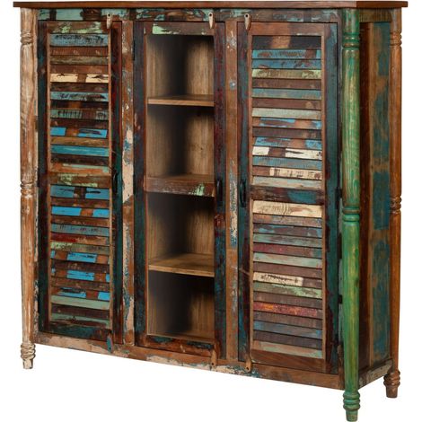 Highboard Altholz 155x45x150 mehrfarbig lackiert FABLE 37
