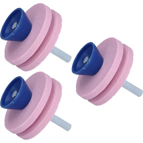 Lot de 3 meules abrasives double couche aiguiseur de lame pour tondeuse à gazon (1/5)