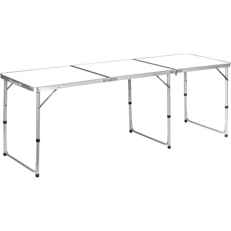 Tourist table, foldable camping table, white top, 180 x 60 cm (1/5)
