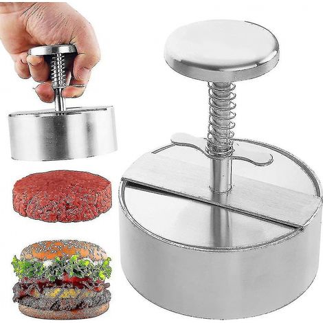 BEBUSINGOTO Prensa para hamburguesas de acero inoxidable, molde perfecto para barbacoas. (1/5)