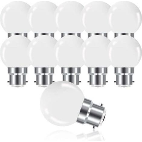 Ampoule LED à Baïonnette B22 3W,Ampoule Mini Globe Golfball B22 G45,Blanc Chaud 3000K,280LM,Non Dimmable,Lot de 10 [Classe énergétique G].. (1/5)