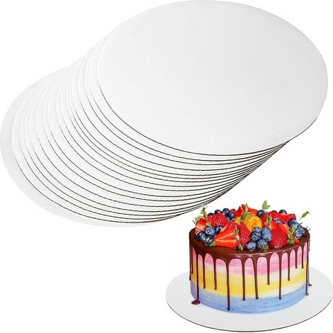20 Stück Tortenunterlage Rund 30cm, Cake Board Weiß, Premium Tortenplatte Pappe für Kuchen und Torten (1/5)