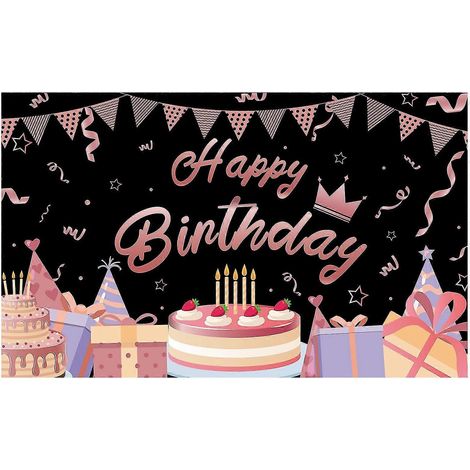 Décorations de fête d'anniversaire, toile de fond et bannière de porte pour filles, signe de joyeux anniversaire, affiche de photographie (1/5)