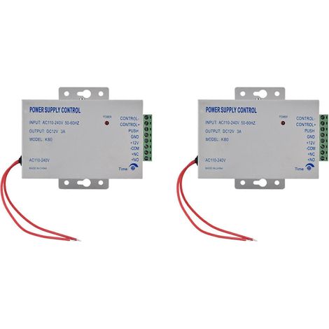 Deux contrôleurs d'alimentation pour système de contrôle d'accès K80, DC 12V 3A, alimentation miniature/alimentation pour serrure électrique. (1/5)