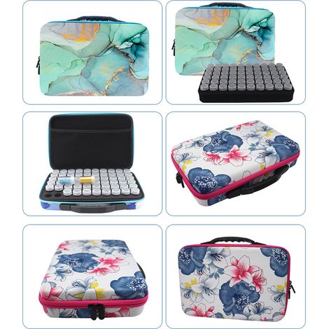 Boîte de rangement à 60 compartiments pour peinture à l'encre violette, idéale pour la peinture diamant. Boîte de rangement portable et antichoc pour outils d'art et de nail art. Outils inclus. Dimens (1/5)