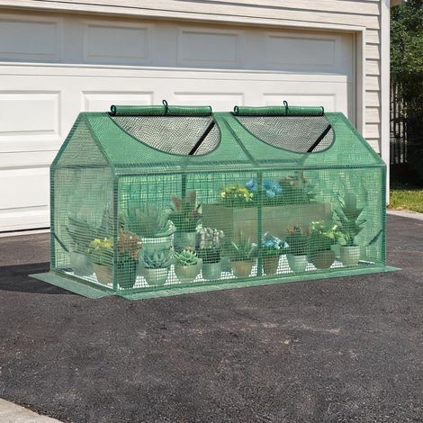 Serre de jardin 120 x 60 x 60 cm avec fenêtres enroulables et PE (1/5)