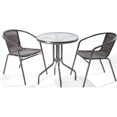 Tavolo e sedie in metallo e polyrattan "achille" (1/4)