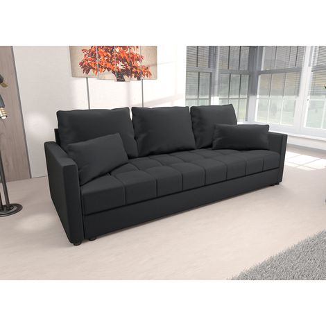 AX LIVING Schlafsofa Modern Dolceo – 226 cm breit, Sofa Schwarz Samtoptik