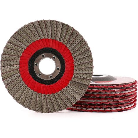 5 pouces 4 pièces 60/100 / 200/400 meules à grain disque abrasif de ponçage à lamelles pour meuleuse d'angle tampon de ponçage diamant (1/5)