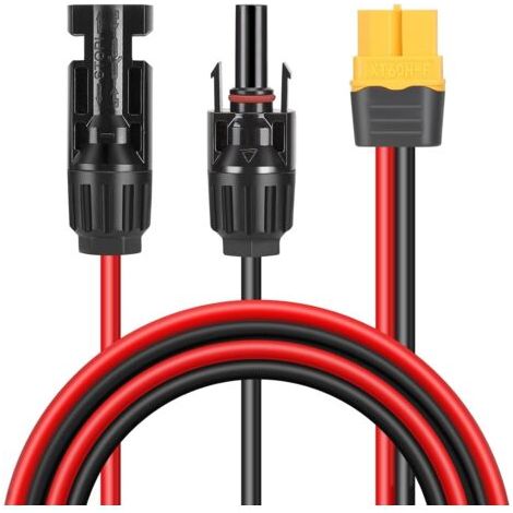 FENOPLASTICACâble Adaptateur XT60 vers Solaire Panneau Charge Connecteur 12AWG 100CM pour Portables générateurs Solaires (1/5)