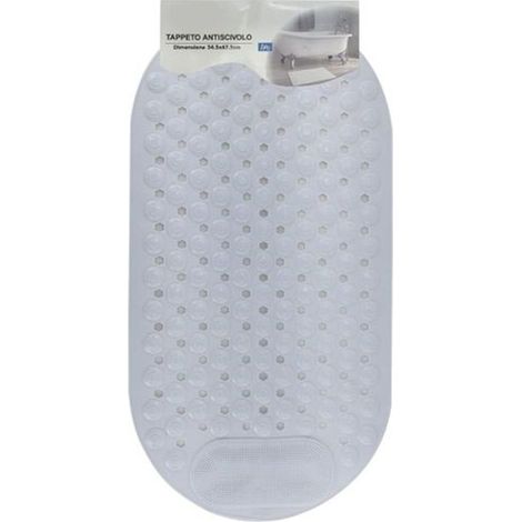Cleafe - Tappeto Tappetino Antiscivolo Per Vasca Da Bagno Doccia 34.5 X 67.5 Cm Bianco 10789 - (1/2)