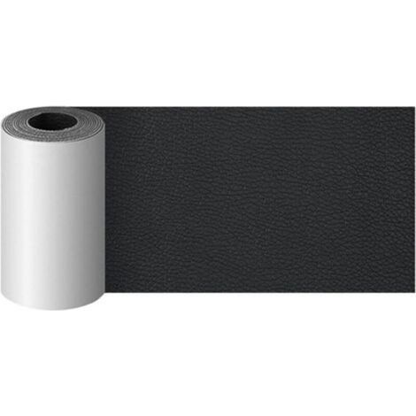 Simili Cuir Autocollant Kit de réparation de Cuir Auto-adhésif Extra Large découpable pour canapé, siège de Voiture, Vestes de Moto, Articles en Cuir,Noir,3×60inch(7.6x152cm) (1/5)