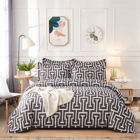 Geometric Checkered Duvet Cover Set King Modern Design 3 Piece Bedding Set Decorative Color04 King (1 Duvet Cover + 2 Pillow Covers No Comforter) (1/5)