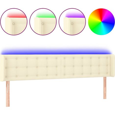 Maison Exclusive - Testiera a LED Crema 183x16x78/88 cm in Similpelle (1/5)