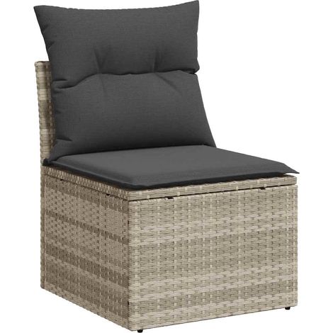 Maison Exclusive - Gartensofa-set 7 pcs Hellgrau und Dunkelgrau P