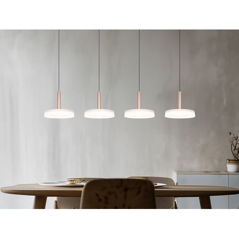 LED Deckenleuchte Wohnzimmerlampe Metall Coffee 4-flammig Switch Dimmer B 115 cm (1/5)