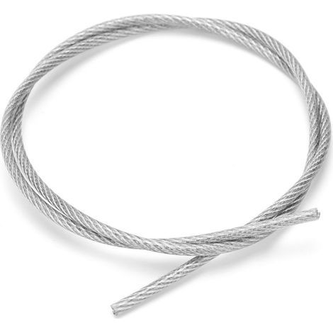 Câble Acier Inoxydable 304 - Gainé Plastique Transparent - 2 mm - 20 m - Pour Traction Suspension Bricolage Extérieur (1/5)