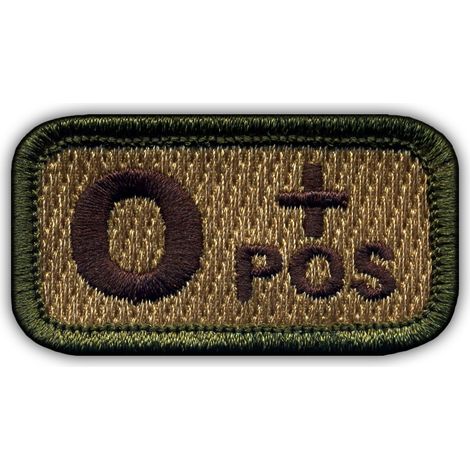 Écusson Groupe sanguin O « pos » multitan - Dos magnétique - Écusson/badge/emblème brodé