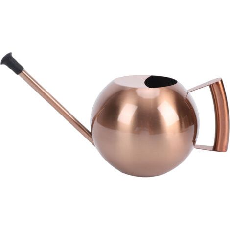 Pair - Arrosoir à long bec 1000 ml en acier inoxydable, rond, pour plantes d'intérieur, avec tête amovible, pour la maison et le jardin, finition bronze antique (1/5)
