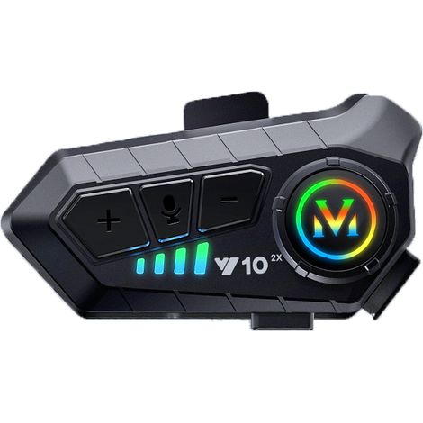 Écouteurs Bluetooth pour casque de moto compatibles avec le Y10-2X noir, dotés d'une longue autonomie, d'une puce double cœur et d'un microphone rigide. (1/5)