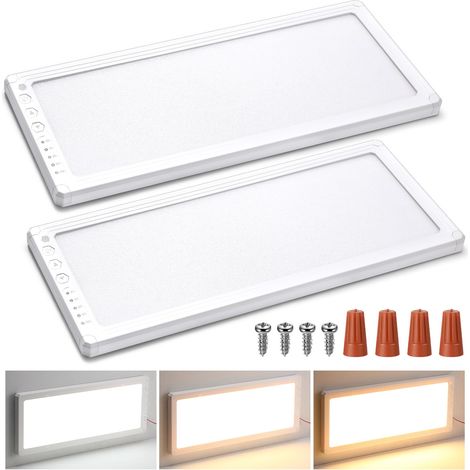 Set mit 2 Innenleuchten für Wohnmobile, 16,7 x 6,6 cm, 156 LEDs, 1200 lm. 12-V-LED-Deckenleuchten für Wohnmobile mit 5 Dimmstufen und 3 Farbtemperaturen für Anhänger, Boote, Autos und Reisemobile.