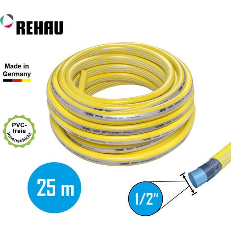 Gartenschlauch Gelb 1/2 Zoll 25m-50m druckstabil 24-fädige Armierung