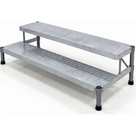 Montagetritt aus Aluminium - 2 Stufen - Breite 2.00m - MP2-200 (1/5)